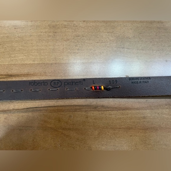 Vintage Roberto Piccinetti Genuine Italian Leather Beaded Belt Size Large - Picture 4 of 8